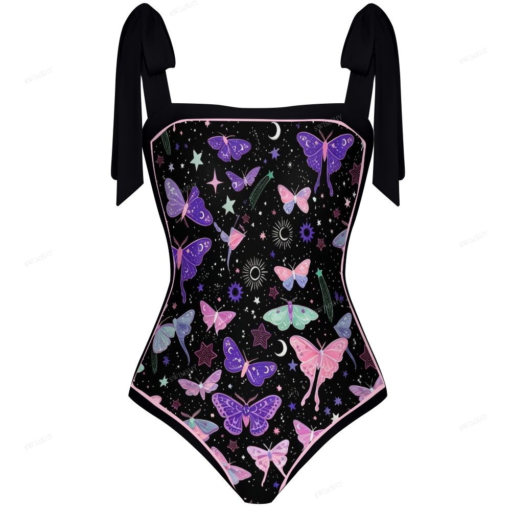 Celestial Butterfly Print One-Piece Swimsuit