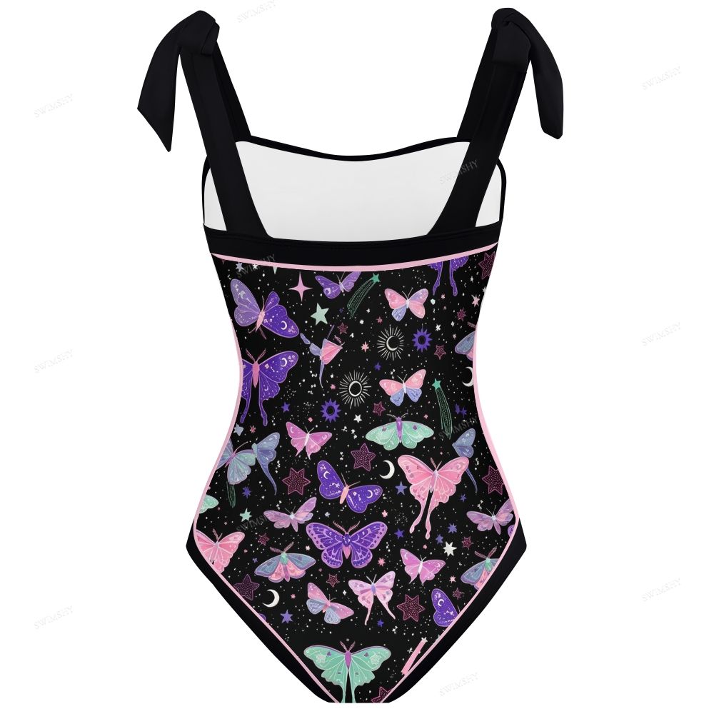 Celestial Butterfly Print One-Piece Swimsuit