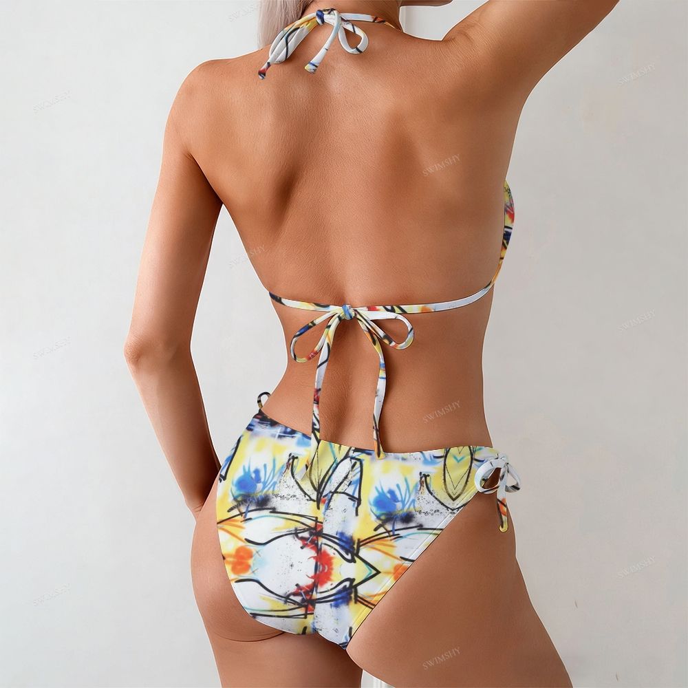 Modern Abstract Graffiti PrintBikini Set
