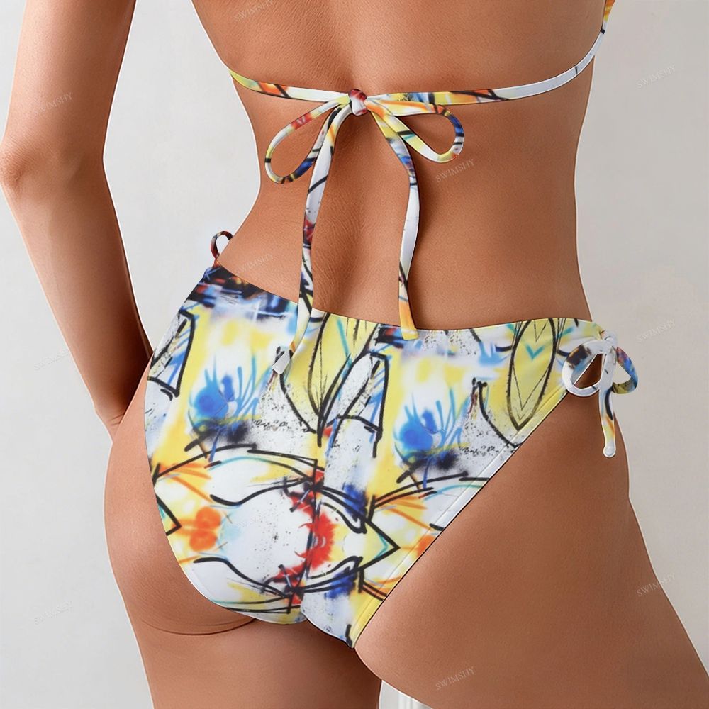 Modern Abstract Graffiti PrintBikini Set