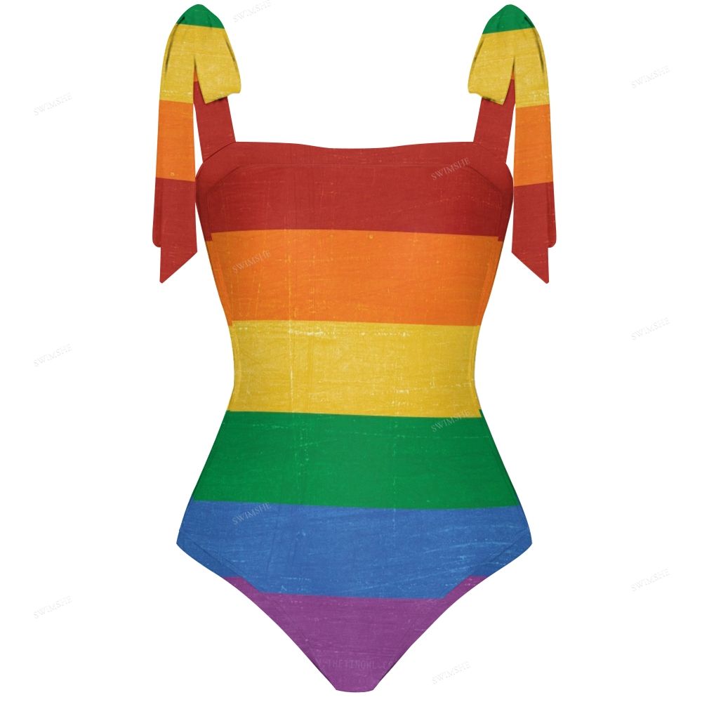 Classic Rainbow Stripe  One-Piece Swimsuit