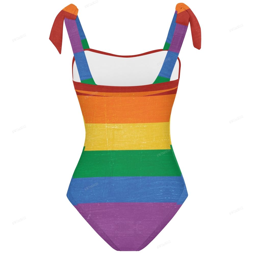 Classic Rainbow Stripe  One-Piece Swimsuit