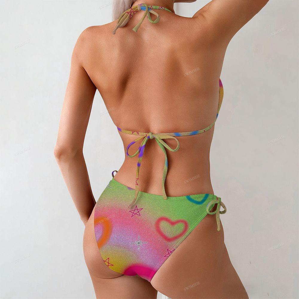 Rainbow Hearts & Stars Bikini Set