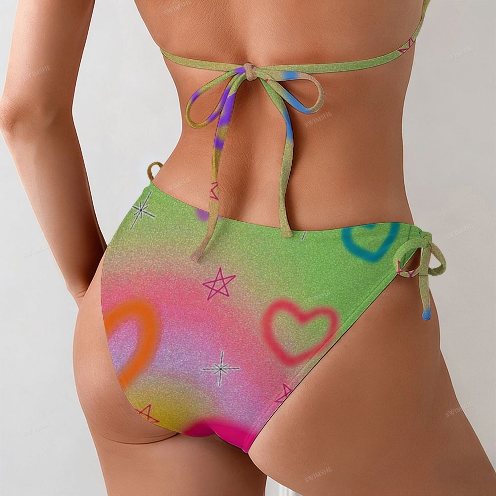 Rainbow Hearts & Stars Bikini Set