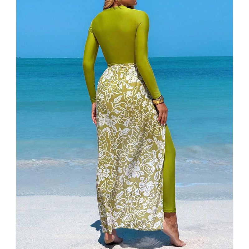 Women's Long Sleeve Sun Protective Swimsuit Set with Pants