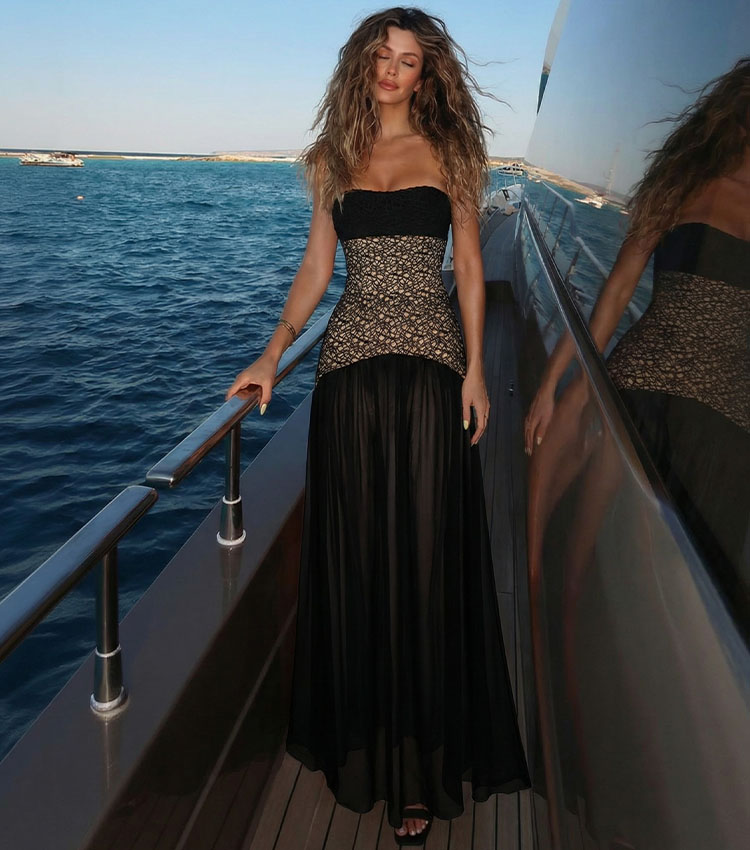 Bandeau Lace Cutout Swimsuit Set