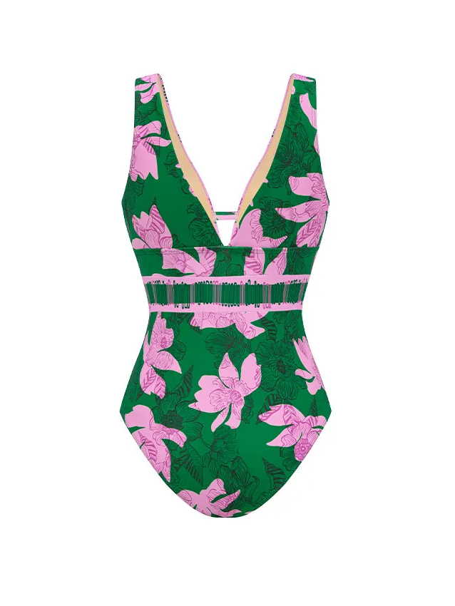 V Neck Printed Swimsuit Set(s)