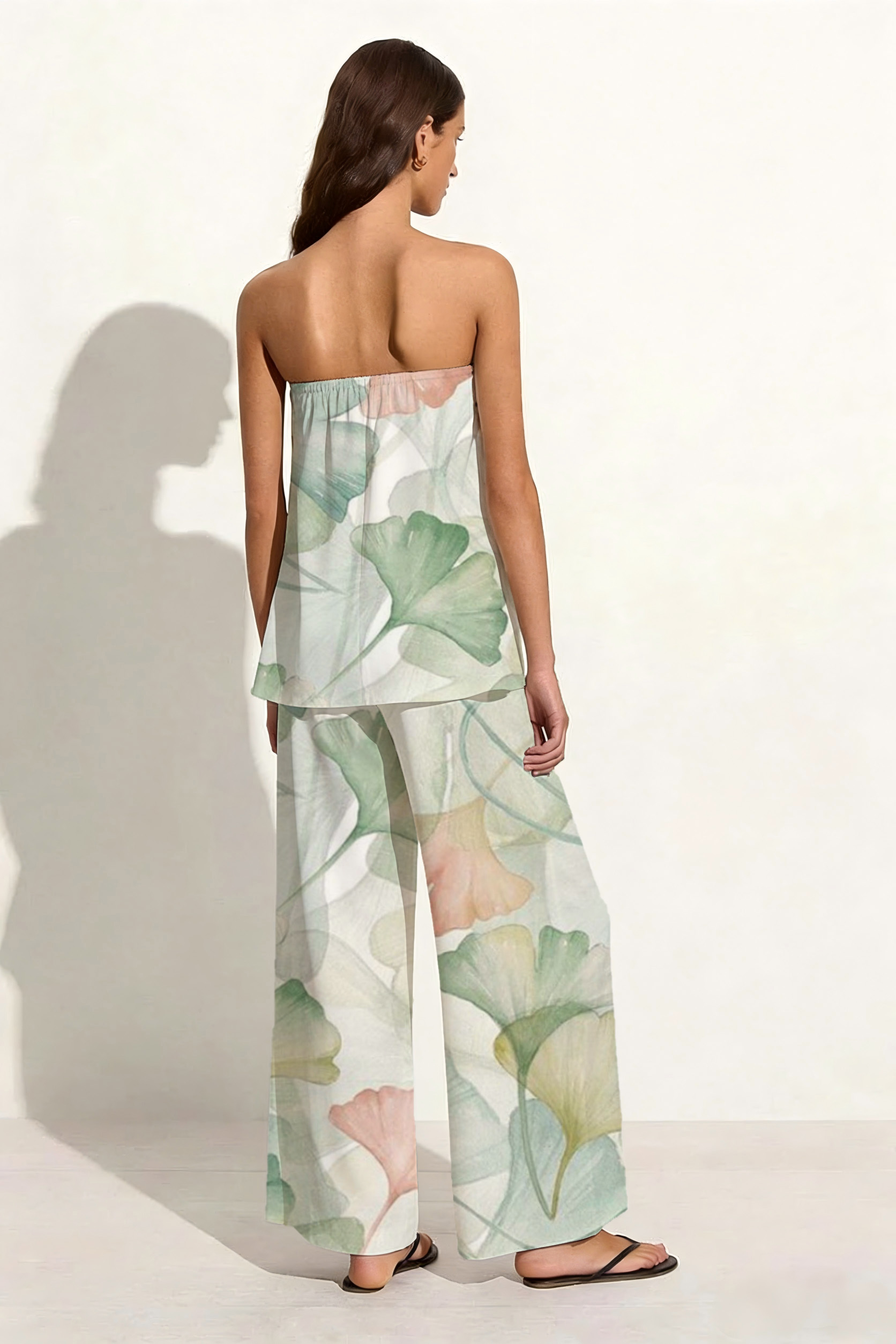 Soft Green Ginkgo Leaf Print Set