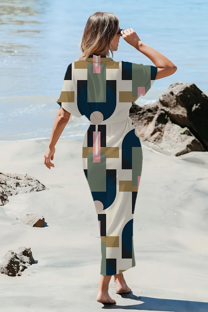 Mod Geo Mosaic Maxi Dress