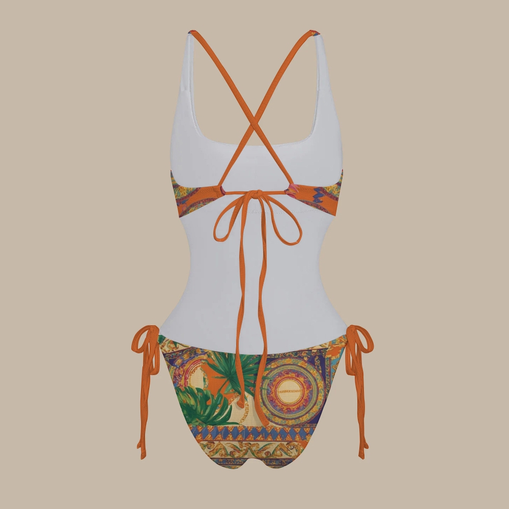 Baroque Medallion X Cross One-Piece Swimsuit