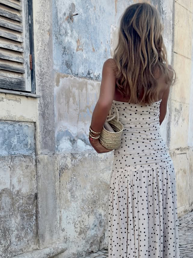 Bandeau Polka Dot Dress
