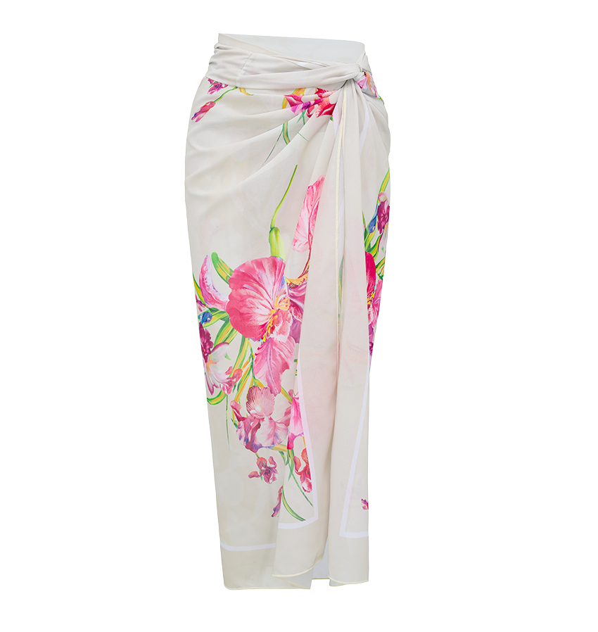 Hot Pink Flower Print Swimsuit Set