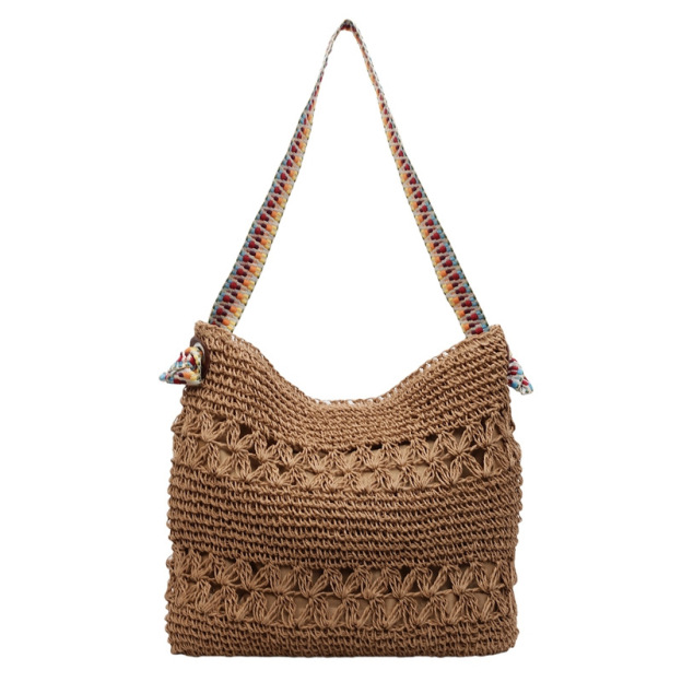 Boho-Chic Woven Straw Commuter Beach Tote Bag