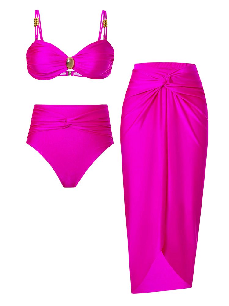 Retro Bikini Set Two Piece Bathing Suit with Cover up