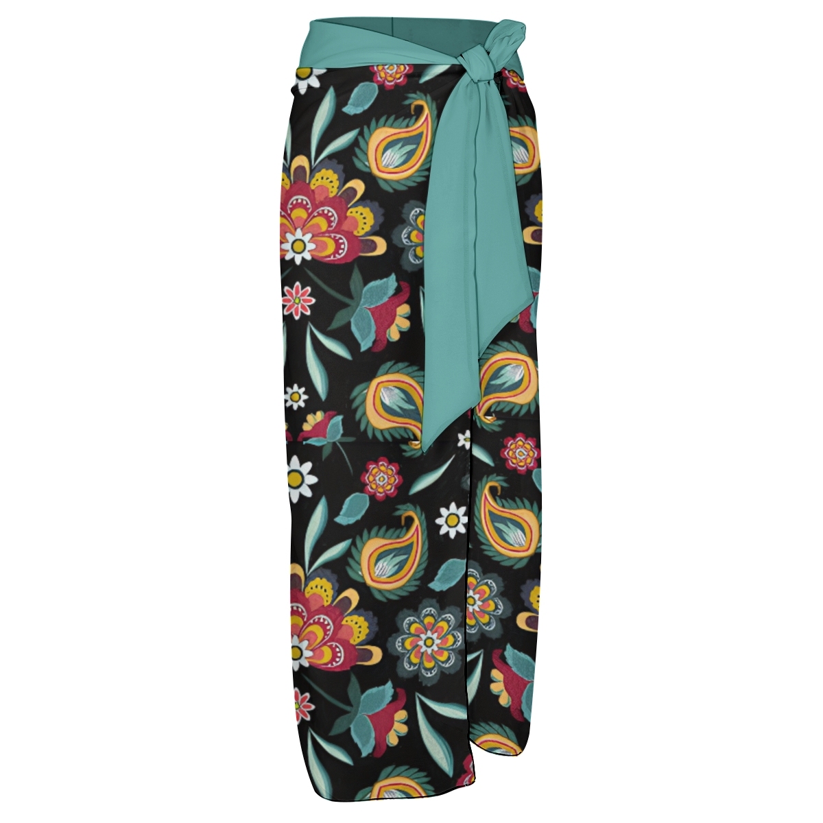 Women's Floral Crisscross Back One-Piece Swimsuit with Matching Sarong Skirt