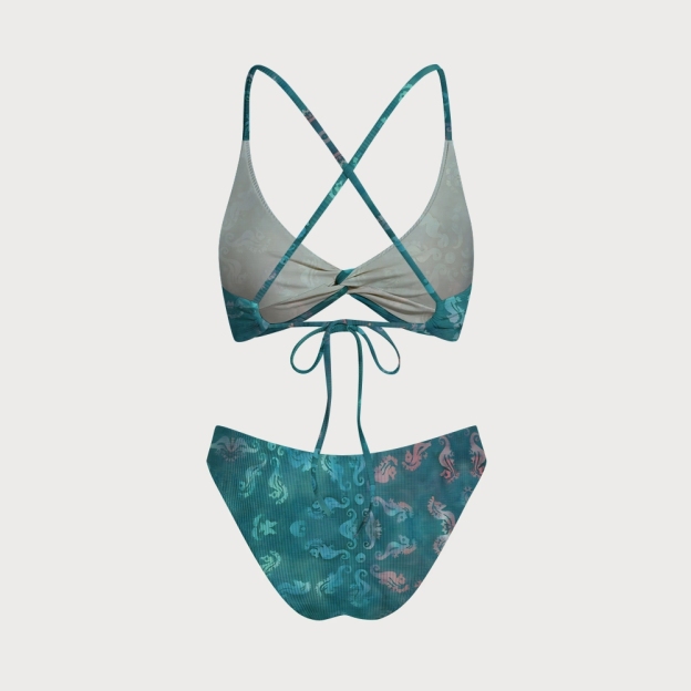 Women's Seahorse Medallion Two-Piece Swimsuit with Skirt