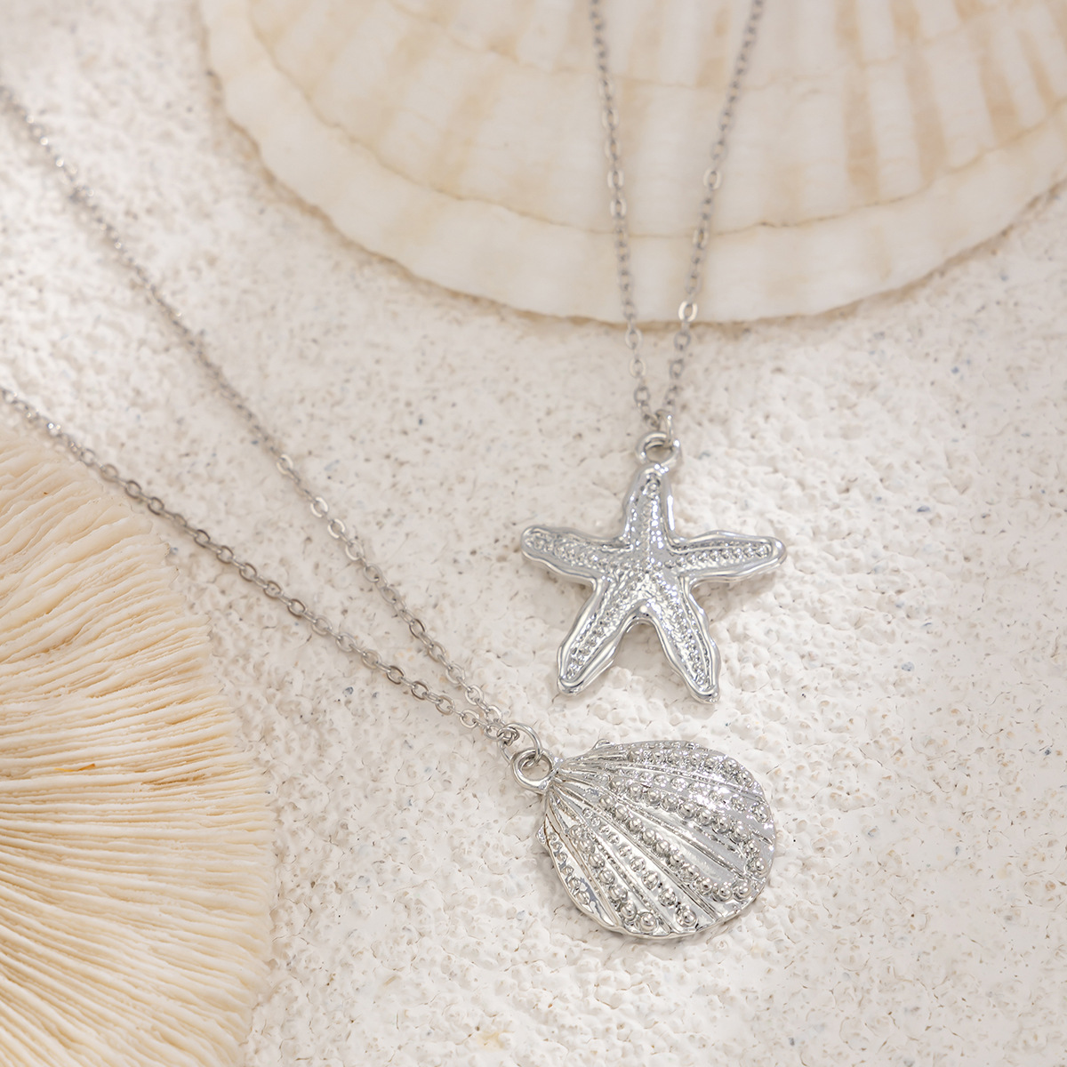 Ocean Style Gold Waist Chain Set Shell and Starfish Pendant Beach Jewelry for Women