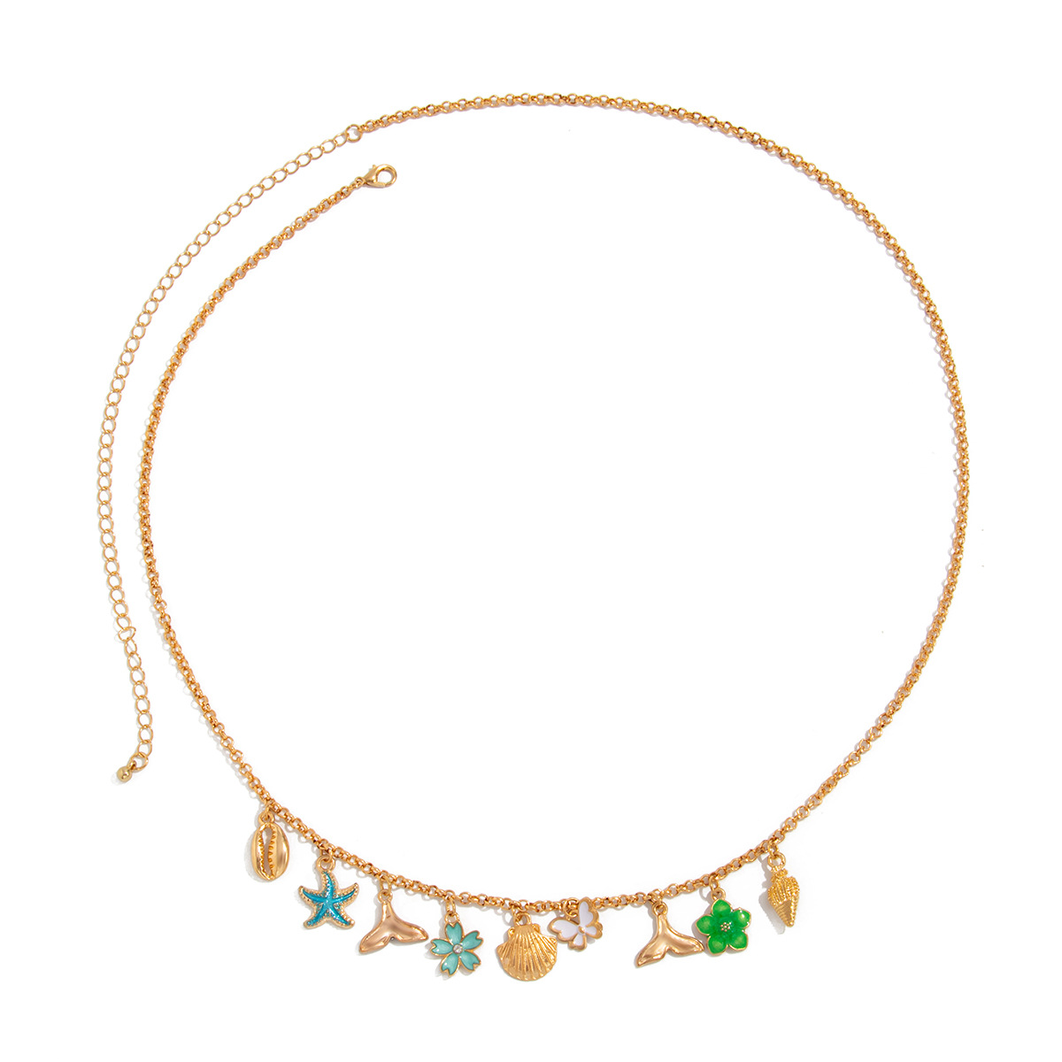 Colorful Ocean Style Waist Chain Starfish Flower Butterfly Pendant Summer Beach Jewelry for Women