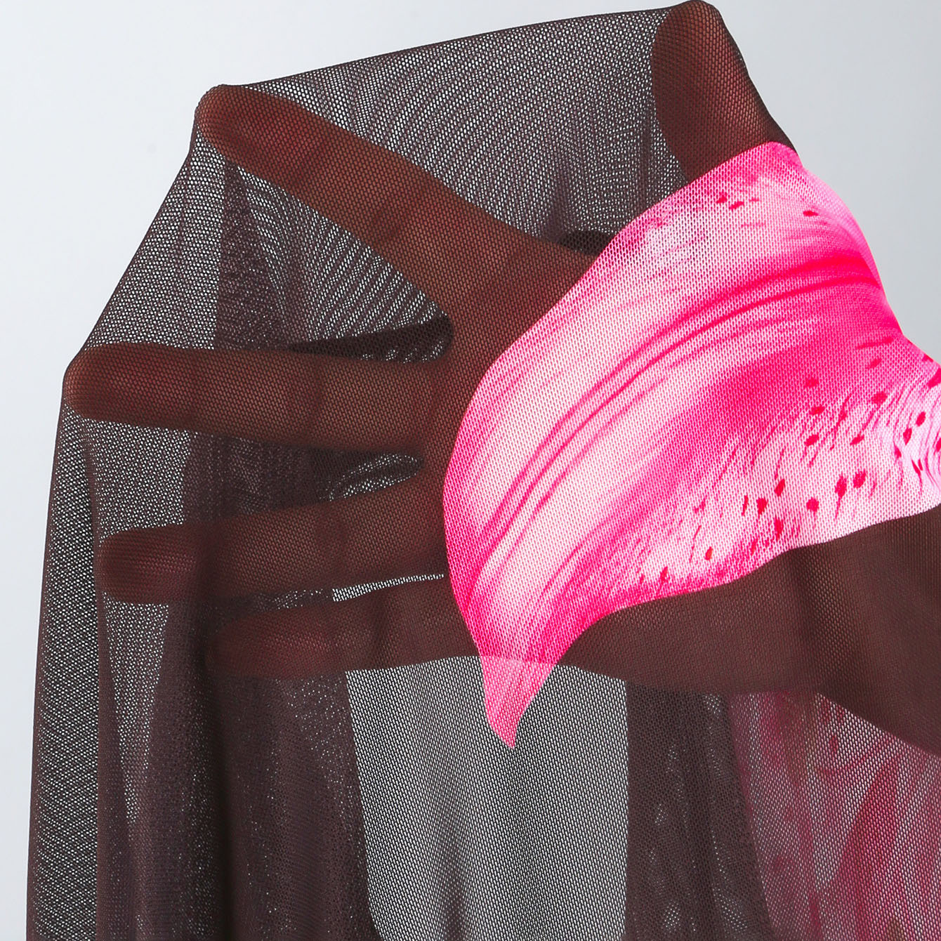 Women's Mesh Swimsuit with Floral Print One-Piece Swimsuit and Matching Maxi Skirt