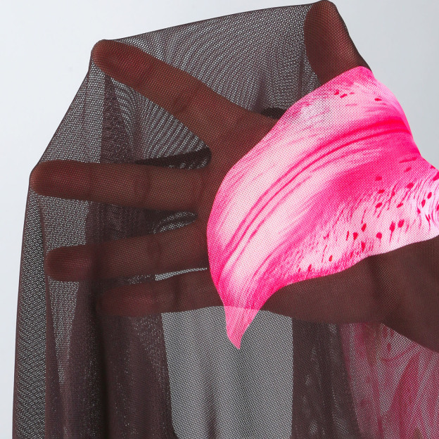 Women's Mesh Swimsuit with Floral Print One-Piece Swimsuit and Matching Maxi Skirt