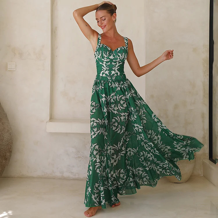 Women's Underwired Shirring Printed One Piece Swimsuit and Skirt