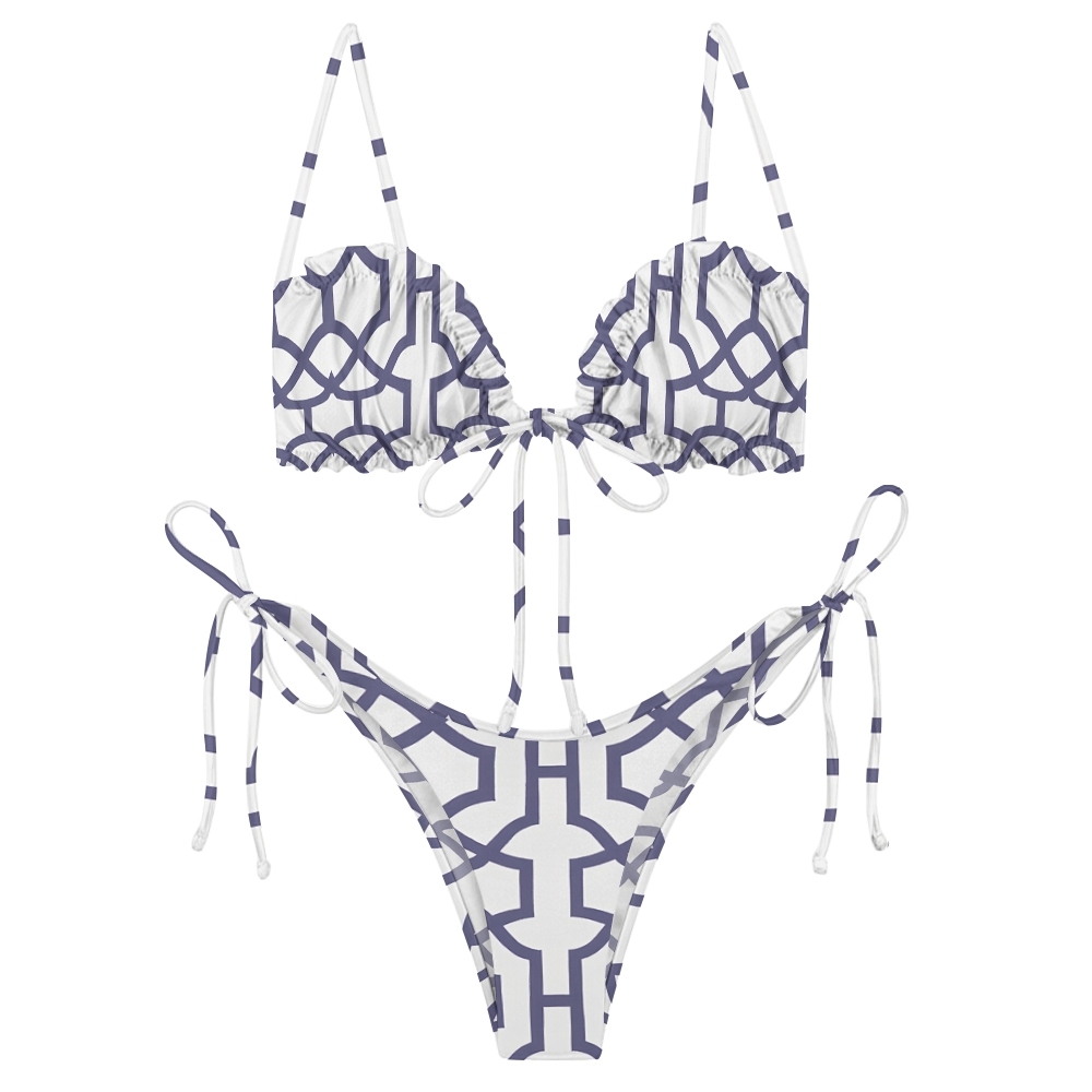 Geometric One-Piece Swimsuit Set