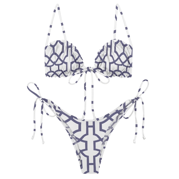 Geometric One-Piece Swimsuit Set