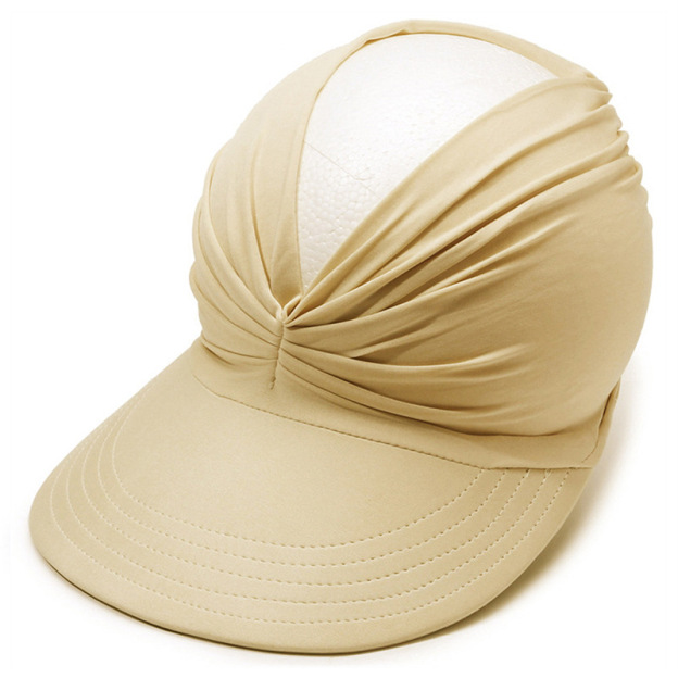 Fabric Sun Visor With Wide Brim Open Top and Solid Color Design Ideal for Beach Styling