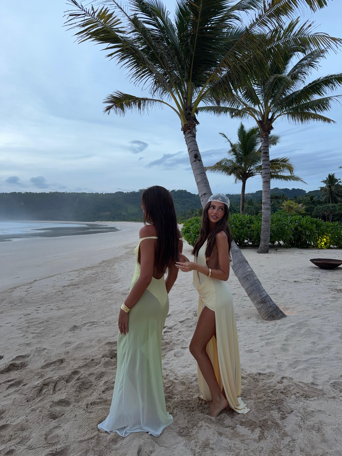 Cream Yellow Halter Twist Cutout One-Piece Dress