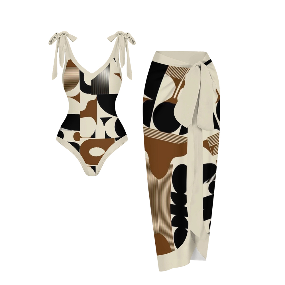 Geometric Print One Piece Swimsuit