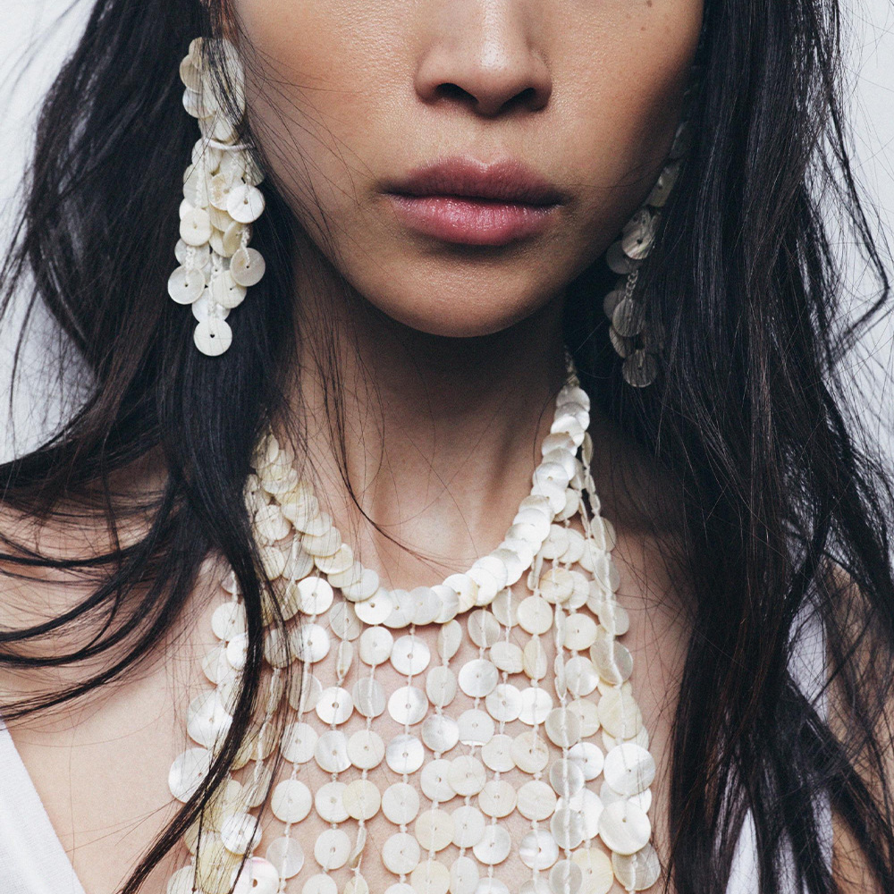 Ocean Style Floral Drop Earrings Shell Disc Summer Beach Jewelry for Women