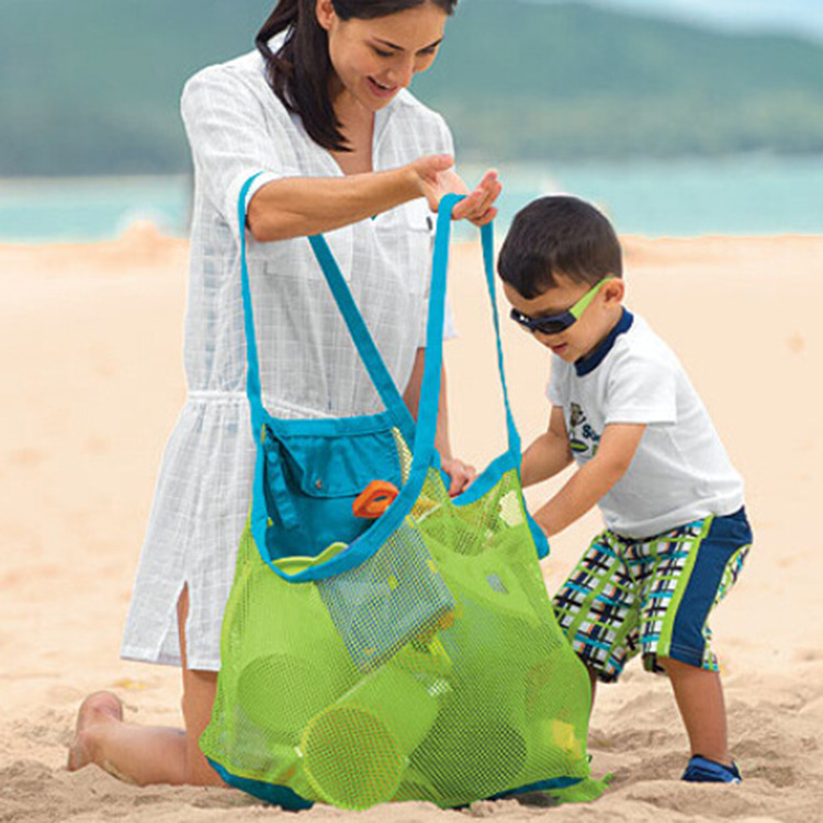 Foldable Oversized Mesh Bag for Kids' Toys & Beach Storage