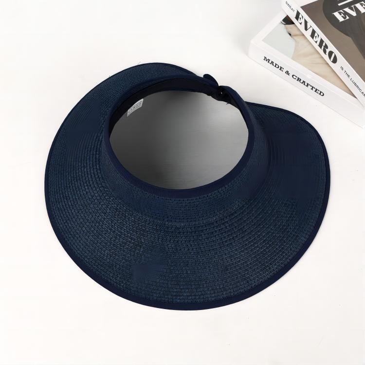 Straw Sun Visor With Wide Brim Open Top and Curved Edge Design Perfect