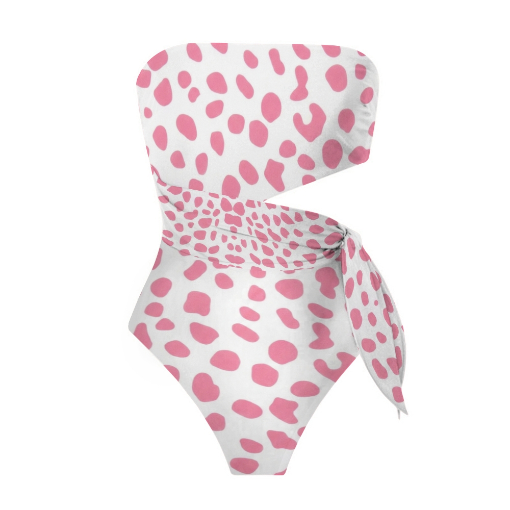 Pink Dot Print One-Piece Swimsuit