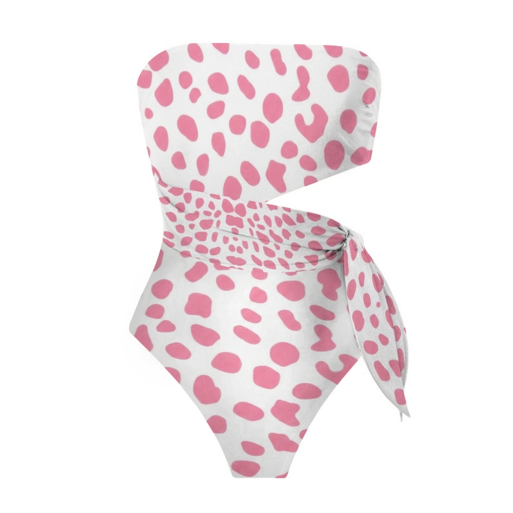 Pink Dot Print One-Piece Swimsuit