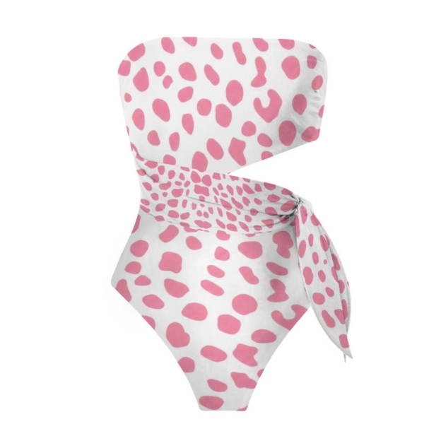 Pink Dot Print One-Piece Swimsuit