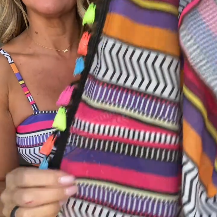  Color-Block Stripe Bikini