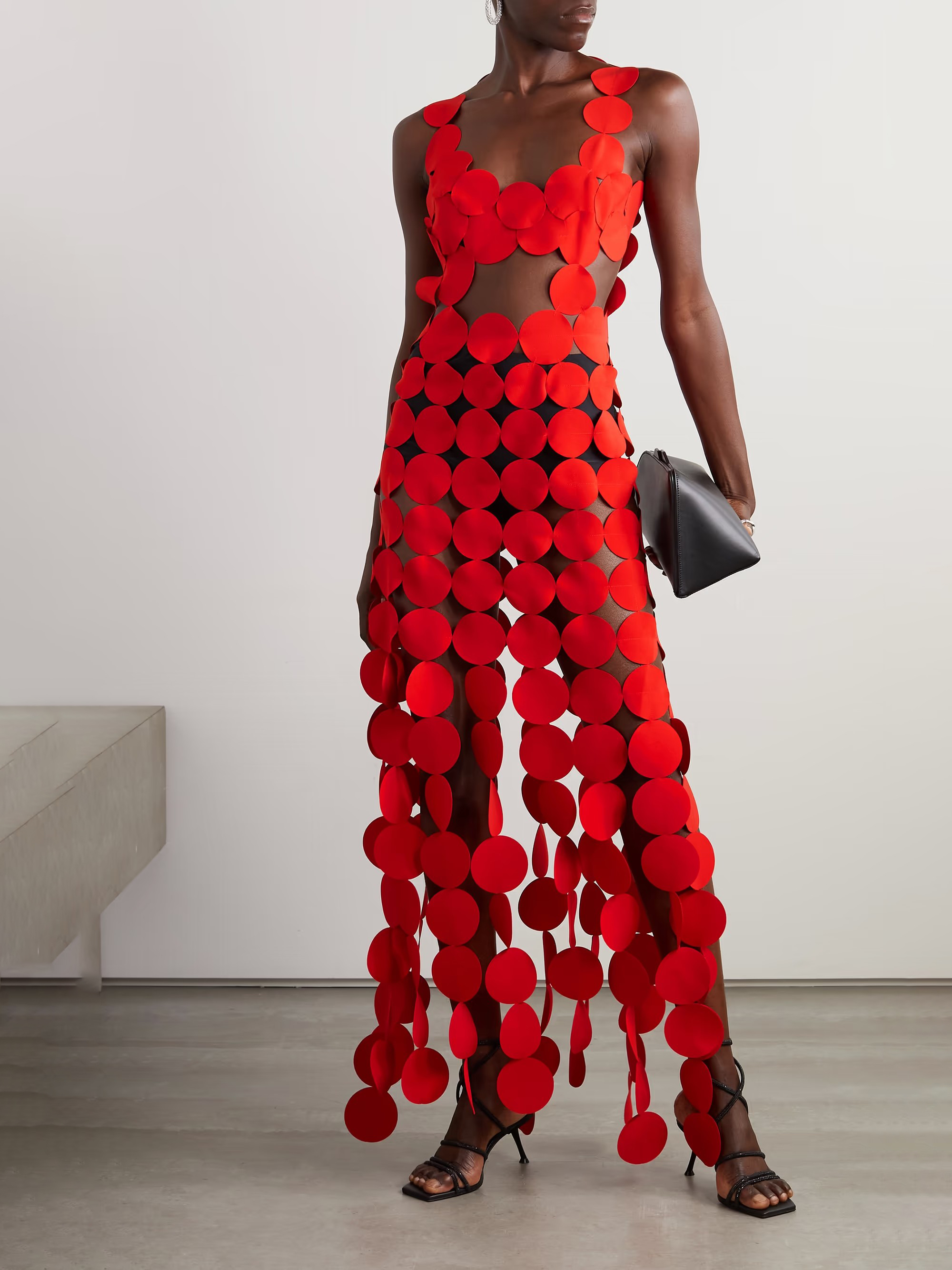 Black Bikini and Circle Maxi Dress