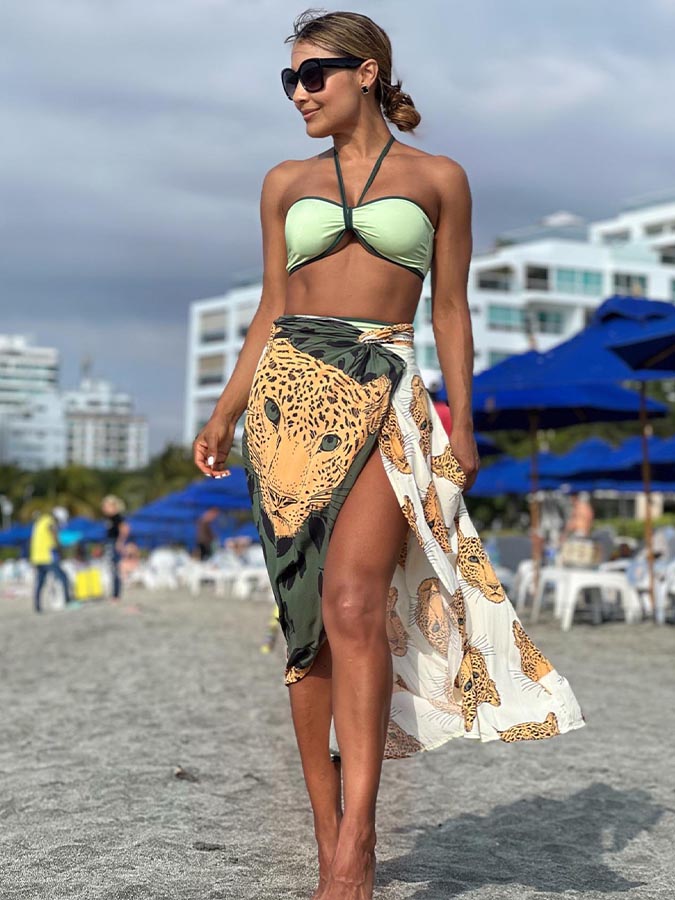 Resort Color Block Bikini and Cover Up