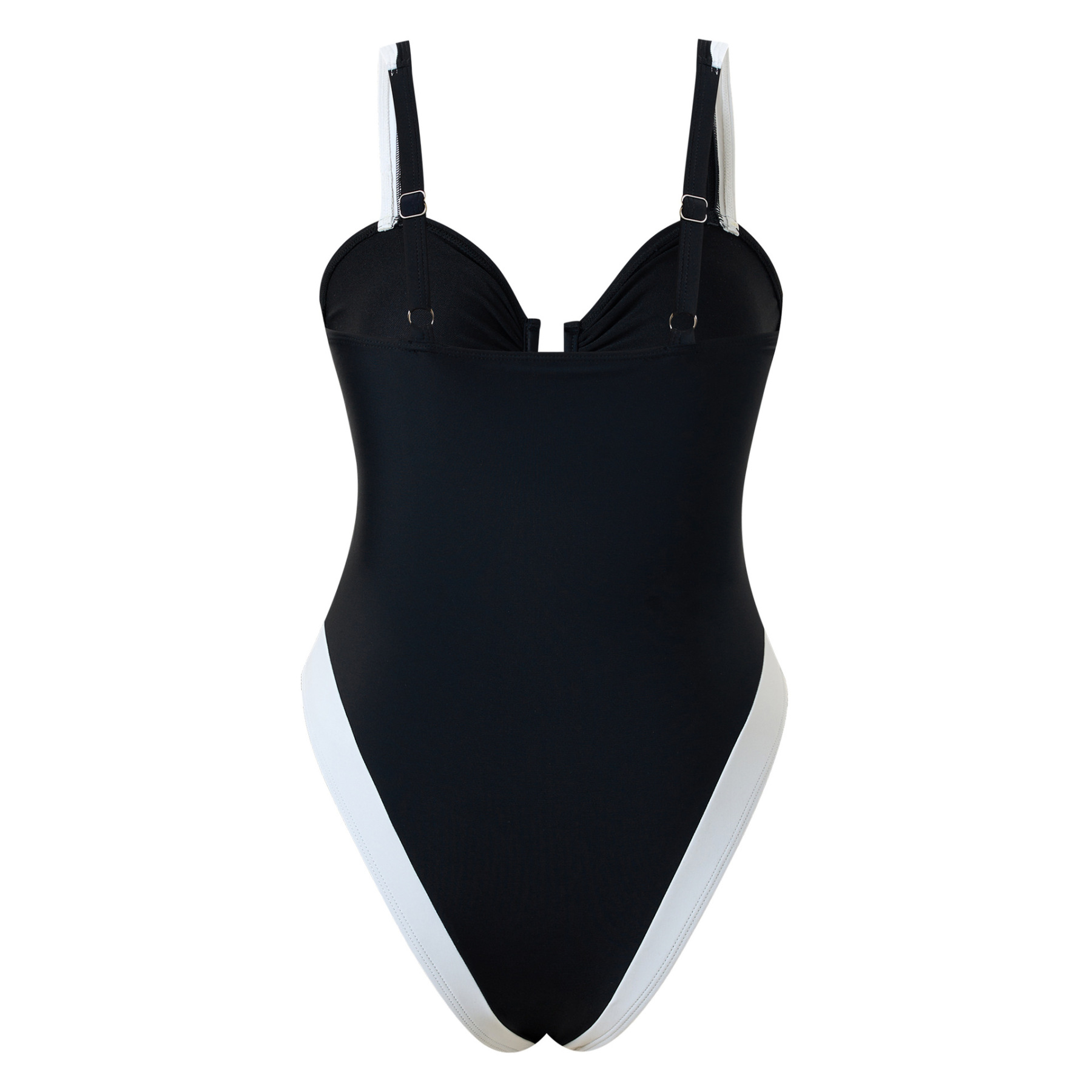Women's Bestselling Sexy Black and White Color-Block One-Piece Swimsuit