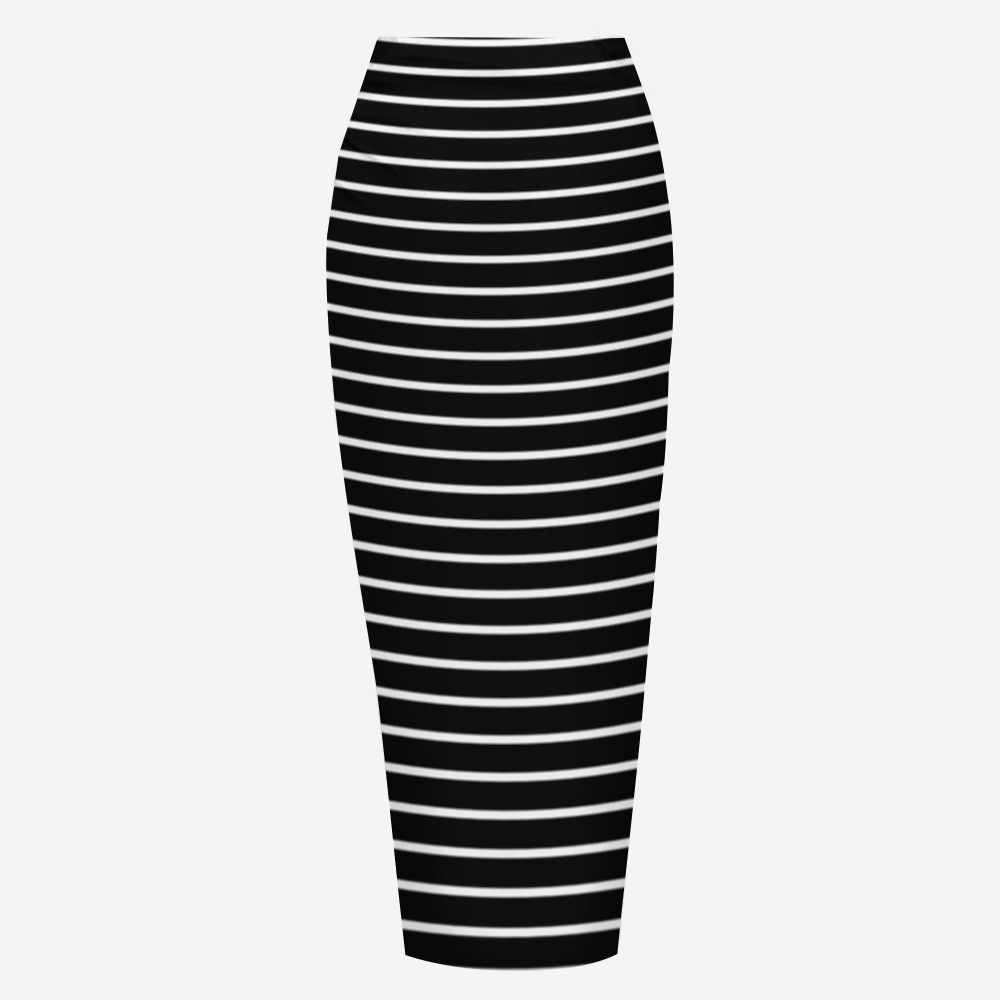 Scoop Neck Striped Swimsuit and Matching Wrap Skirt