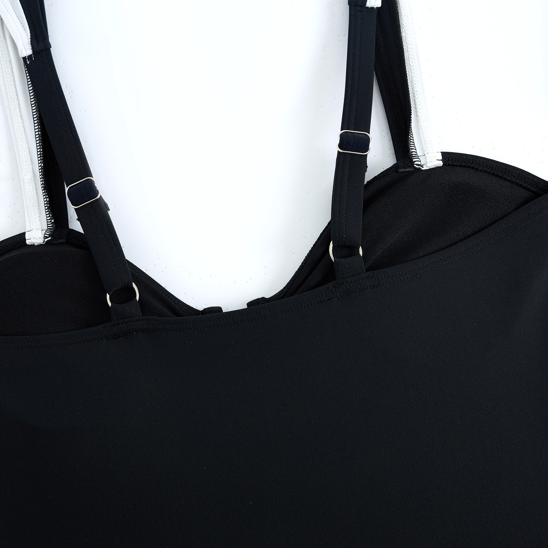 Women's Bestselling Sexy Black and White Color-Block One-Piece Swimsuit