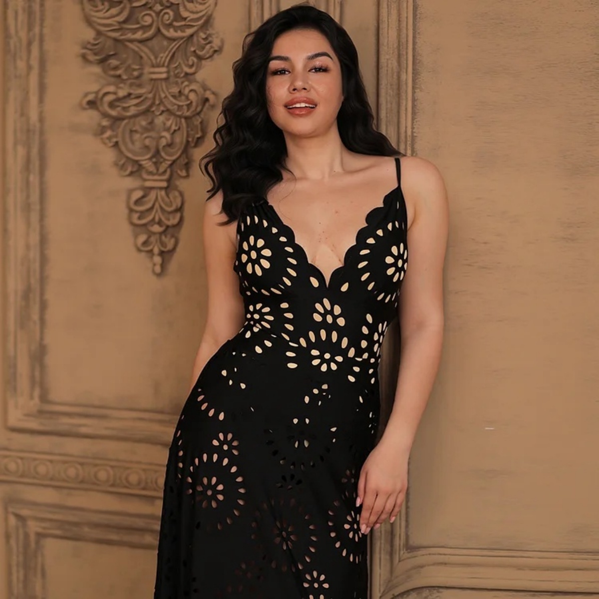 Multi-color Sexy Spaghetti Strap Lace-Up Cutout One-Piece Swimsuit with Matching Long Skirt Cover-Up