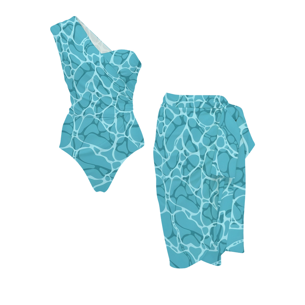 Water Ripple Printed One Piece Swimsuit