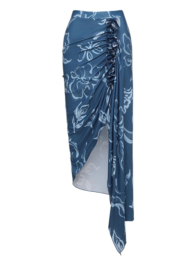 One Shoulder Printed Swimsuit Set