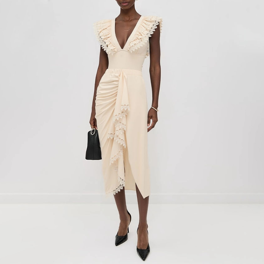 Ruffle Lace One-Piece Set