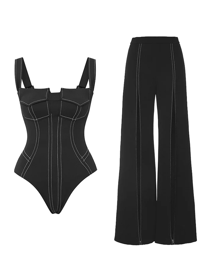 Pocket One Piece Swimsuit and Pants