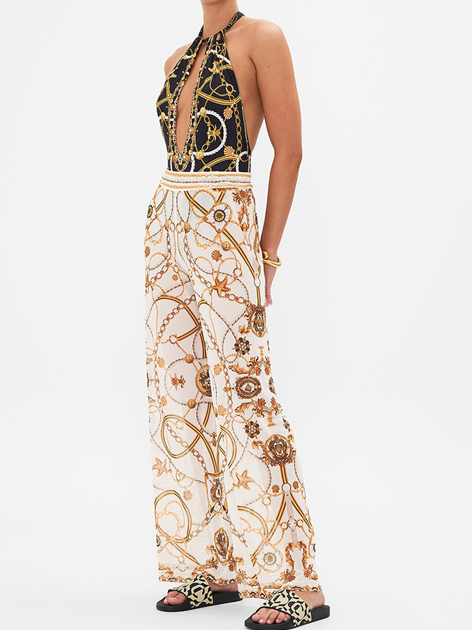 Printed One Piece and Pants Swimwear