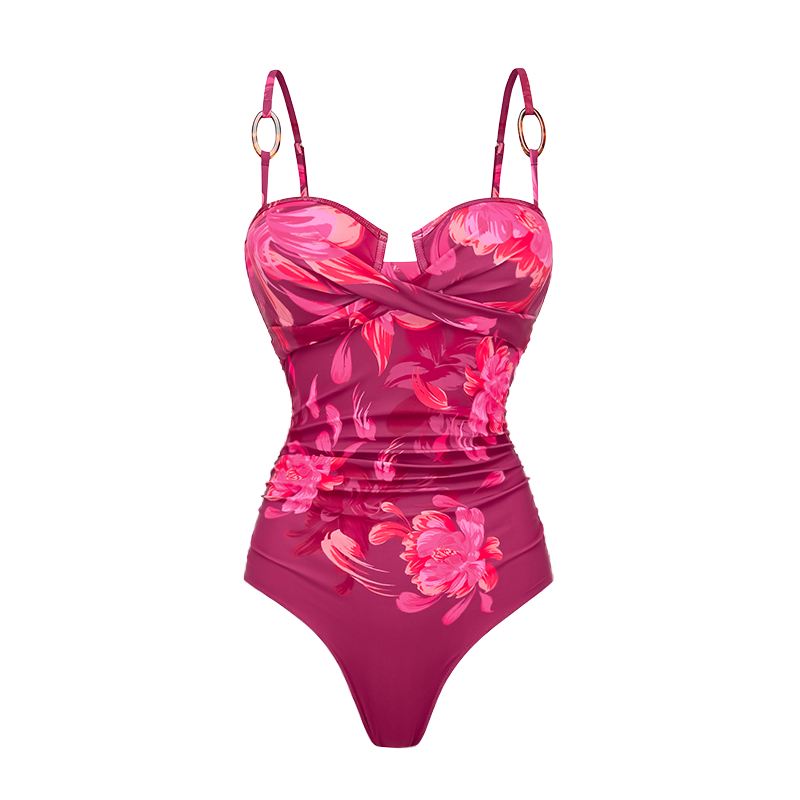 Sling Abstract Floral Print One Piece and Skirt