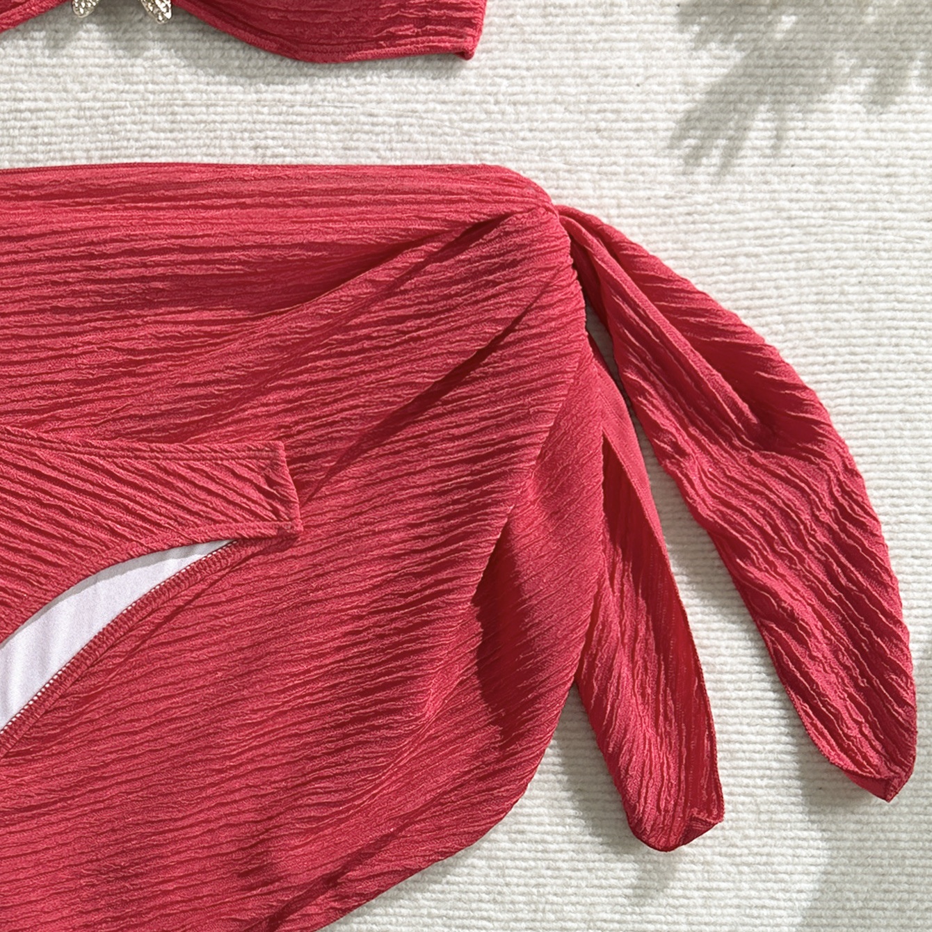 Three-piece Bikini Set with Starfish Accent and Wrap Skirt